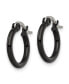 ფოტო #3 პროდუქტის Stainless Steel Polished Black plated Hoop Earrings