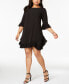 Plus Size Pleated Ruffle Dress