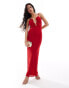 Фото #1 товара ASOS DESIGN mesh cami midi dress with curvy neckline in red