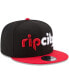Фото #4 товара Men's Black, Red Portland Trail Blazers 2-Tone 9FIFTY Adjustable Snapback Hat