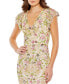 Фото #3 товара Women's Floral Embellished Flutter Cap Sleeve Dress