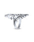 ფოტო #2 პროდუქტის Nature Swirl Leaf Vine Wrap Bypass Full Finger Armor Statement Ring Western Jewelry Oxidized .925 Sterling Silver