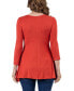 Women's Three Quarter Sleeve V-neck Tunic Top