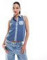 Wrangler sleeveless jersey shirt in blue BLAU, XS - фото #1