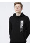 Фото #1 товара Kapüşon Yaka Baskılı Siyah Erkek T-Shirt 67396602 Mens Graphic Hoodie TR