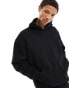 ASOS DARK FUTURE oversized hoodie in black with back print and hood embroidery