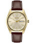 Фото #1 товара Наручные часы Jones New York Men's Brown Genuine Leather Strap Watch 44mm.