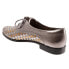 Trotters Lizzie T1858-042 Womens Silver Narrow Leather Oxford Flats Shoes