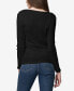 ფოტო #2 პროდუქტის Women's Long Sleeve Word Art Peeking Cat T-shirt