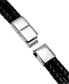 Men's Double Strand Leather Cross Bracelet in Stainless Steel
