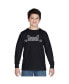 Big Boy's Word Art Long Sleeve T-shirt - Peeking Cat