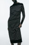 Striped long knit dress