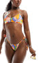 Фото #1 товара ASOS DESIGN mix and match square neck skinny strap bikini top in vibrant abstract print