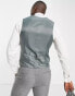 Фото #3 товара ASOS DESIGN super skinny wool mix suit waistcoat in charcoal herringbone