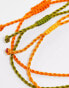 Фото #3 товара ASOS DESIGN 3 pack cord bracelet in orange and green