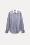 Фото #9 товара Рубашка из поплина с контрастным воротником — zw collection ZARA