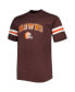 ფოტო #2 პროდუქტის Men's Brown Cleveland Browns Big and Tall Arm Stripe T-shirt