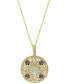 ფოტო #2 პროდუქტის EFFY® White Diamond (1/3 ct. t.w.) and Espresso Diamond (7/8 ct. t.w.) 18" Filigree Pendant Necklace in 14k Gold