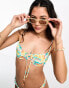 Фото #1 товара Kulani Kinis Ruched underwire bikini top in Honey Pot floral print