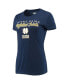 ფოტო #3 პროდუქტის Women's Navy, Gold Notre Dame Fighting Irish Lodge T-shirt and Flannel Pants Sleep Set