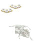 ფოტო #3 პროდუქტის 14K Gold-Plated Crystal Imitation Pearl Bar V-Earrings