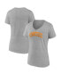 Women's Heather Gray Tennessee Volunteers Basic Arch V-Neck T-shirt