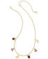 Фото #1 товара 14k Gold-Plated Mixed Stone Fruit Charm 19" Adjustable Statement Necklace