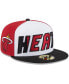 Фото #2 товара Men's White and Black Miami Heat Back Half 9FIFTY Fitted Hat
