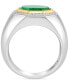 ფოტო #2 პროდუქტის EFFY® Men's Malachite & White Sapphire (1/2 ct. t.w.) Ring in Sterling Silver & 14K Gold-Plate