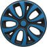 OMAC Hubcaps Wheel Trims Set 16 Inch Compatible with Car ABS Wheel Trims Steel Rims Wheel Covers 1 Set (4 Pieces) Matt Black/Blue Front and Rear