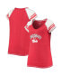 ფოტო #1 პროდუქტის Women's Red Cincinnati Reds Curvy Colorblock Tri-Blend Raglan V-Neck T-shirt