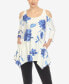 Women's Floral Printed Cold Shoulder Tunic Top