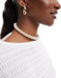 Фото #4 товара ASOS DESIGN torque choker with faux pearl and gold bead detail