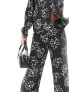 JDY wide leg trouser co-ord in black floral print