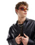 Фото #2 товара ASOS DESIGN y2k racer sunglasses with mirror lens in red