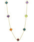 ფოტო #1 პროდუქტის EFFY® Multi-Gemstone Clover 18" Statement Necklace (17-1/2 ct. t.w.) in 14k Gold