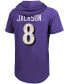 Фото #2 товара Men's Lamar Jackson Purple Baltimore Ravens Player Name Number Tri-Blend Hoodie T-shirt