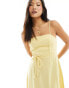 Nobody's Child Petite Maddy linen mix midi dress in butter