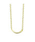 14K Gold Plated Cubic Zirconia Long Curved Bar Necklace