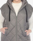 Фото #4 товара Plus Size Diamond Quilted Hooded Puffer Vest