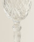 Cut crystalline wine glass