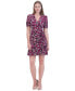 ფოტო #1 პროდუქტის Petite Floral-Print Ruched Dress