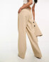 Фото #5 товара YAS tailored wide leg trouser co-ord in camel - STONE