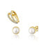 Modern set of gold-plated earrings (1x earring, 2x stone earring) JL0807