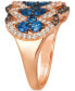 Фото #3 товара Blueberry Sapphire (1-1/6 ct. t.w.) & Diamond (5/8 ct. t.w.) Crown Ring in 14k Rose Gold