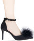 Фото #6 товара Women's Abiny Faux Feather Ankle Strap Pumps