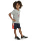 ფოტო #3 პროდუქტის Toddler & Little Boys 2-Pc. Soccer Ball Logo Graphic T-Shirt & 3-Stripes Colorblocked Mesh Shorts Set