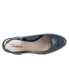 Trotters Lucy T1711-400 Womens Blue Narrow Leather Slingback Flats Shoes