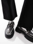 Фото #2 товара ASOS DESIGN chunky loafers in silver faux leather