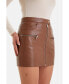 ფოტო #3 პროდუქტის Women's Leather Fashion Skirt, Whiskey